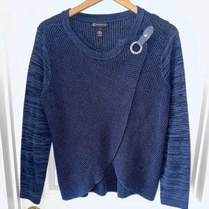 INC International Concepts Navy Blue Crew Neck Sweater